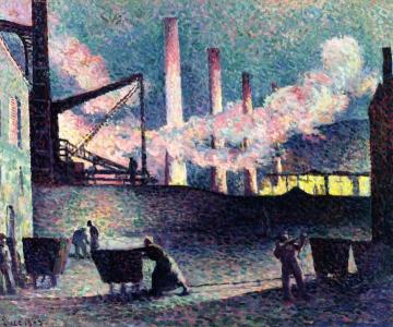 Furnaces at Couillet Artwork by Maximilien Luce