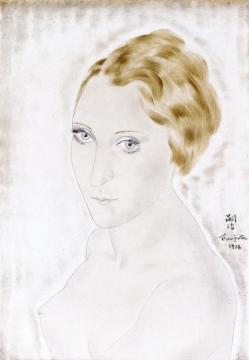 Portrait of Youki Artwork by Tsuguharu Foujita