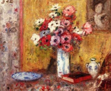 Vase Of Anemones In A Chinese Vase Artwork by Georges D'espagnat