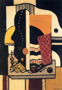 Face on a Black Background Artwork by Fernand Léger