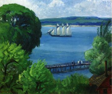 Passing Schooner Artwork by John Sloan