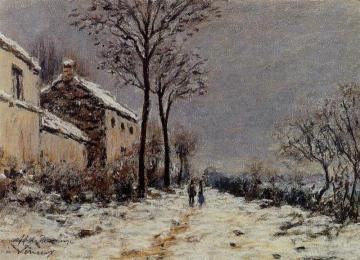 The Effect of Snow at Veneux Artwork by Alfred Sisley