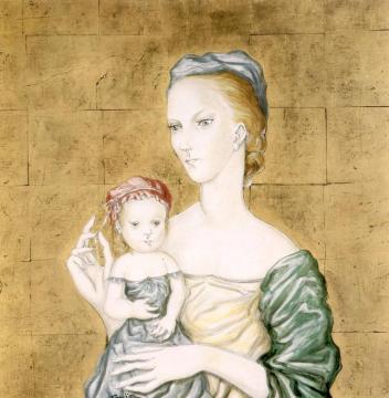 Mother And Child Artwork by Tsuguharu Foujita
