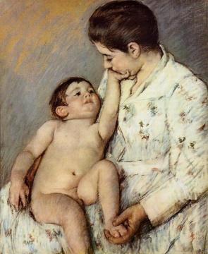 Baby's First Caress Artwork by Mary Cassatt