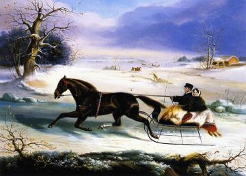The Sleigh Ride - Albany, N.y. Artwork by Thomas Kirby Van Zandt
