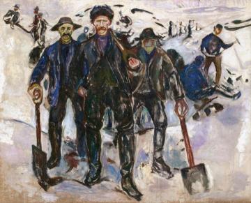 Workers In The Snow Artwork by Edvard Munch