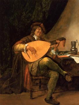 Self Portrait as a Lutenist Artwork by Jan Steen