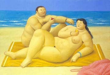 The Beach Artwork by Fernando Botero