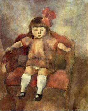 Little Girl in an Armchair Artwork by Jules Pascin