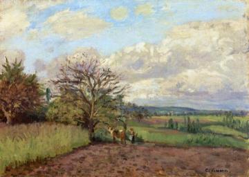 Landscape with a Cowherd Artwork by Camille Pissarro