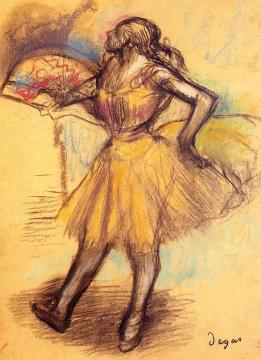 Dancer with a Fan (study) Artwork by Edgar Degas