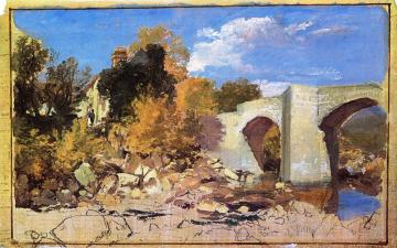 A Bridge with a Cottage and Trees beyond Artwork by Joseph Mallord William Turner