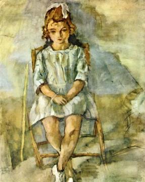 Little Girl Artwork by Jules Pascin