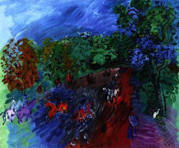 Training in the Woods Artwork by Raoul Dufy