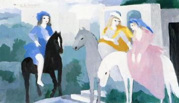 Three Horse Women Artwork by Marie Laurencin