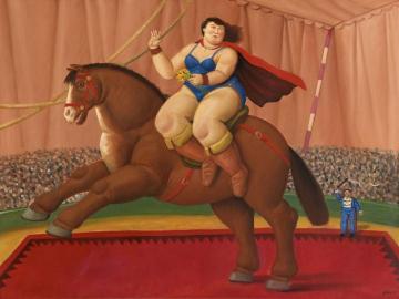 Circus Woman on a Horse Artwork by Fernando Botero