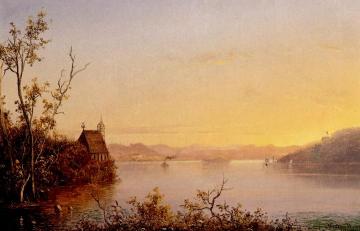 Sunset over the Lake Artwork by Norton Bush