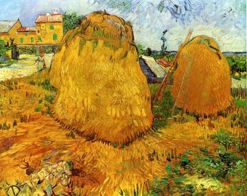 Haystacks in Provence Artwork by Vincent Van Gogh