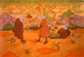 Three Women Harvesting Artwork by Paul Ranson