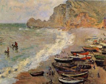 Beach At Etretat Artwork by Claude Oscar Monet