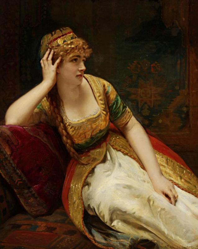 A Harem Beauty, 1887 Artwork by Henri-guillaume Schlesinger