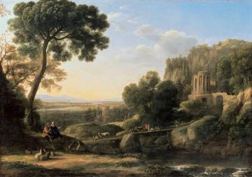 Landscape with shepherds Artwork by Claude Lorrain