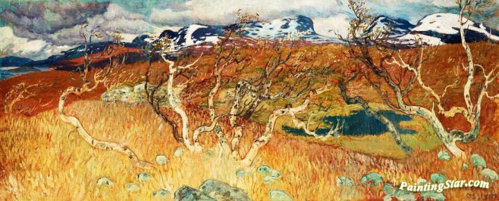 Autumn Landscape From Torne Träsk With Lapporten Artwork by Helmer Osslund