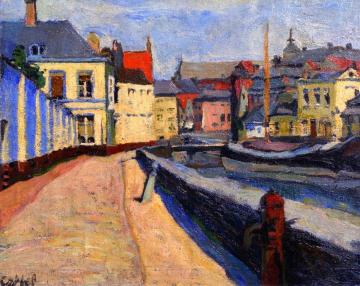 Detail of a Town Artwork by Béla Czóbel