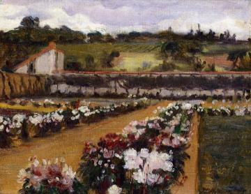 Monet's Formal Garden Artwork by Willard Leroy Metcalf