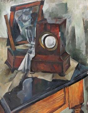 Still Life with Clock Artwork by Alexander Osmerkin