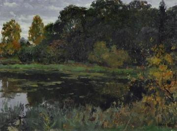 Pond in Late Summer (Weiher im Spätsommer) Artwork by Eugen Felix Prosper Bracht