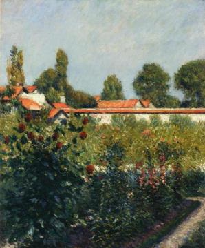 The Garden of Petit Gennevillers, the Pink Roofs Artwork by Gustave Caillebotte