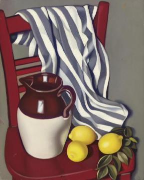 Pitcher And Lemons On A Chair Artwork by Tamara De Lempicka