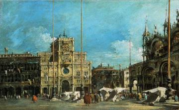 La tour de l’horloge sur la place Saint Marc Artwork by Francesco Guardi