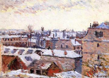 Rue Denfert, Roofs in the Snow Artwork by Maximilien Luce