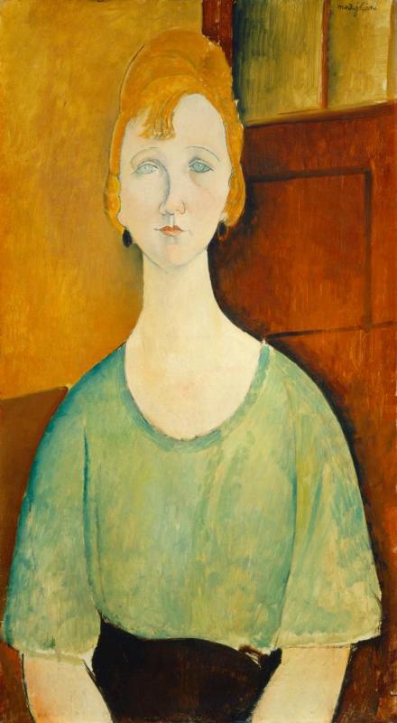 Girl In A Green Blouse, 1917 Artwork by Amedeo Modigliani