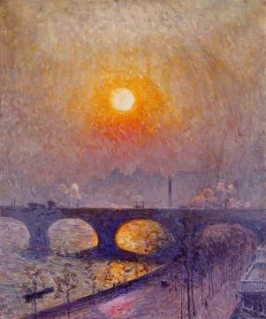 Sunset over Waterloo Bridge Artwork by Emil Claus