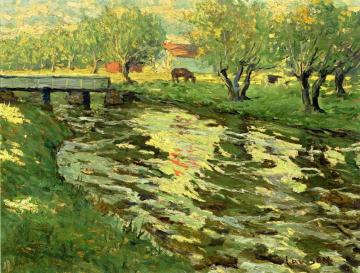 Horses Grazing by a Stream Artwork by Ernest Lawson