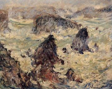 Storm on the Cote de Belle-Ile Artwork by Claude Oscar Monet