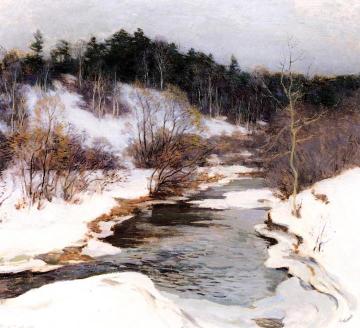 The Frozen Pool, March Artwork by Willard Leroy Metcalf