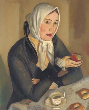 Woman with Apple Artwork by Boris Grigoriev