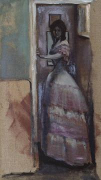 Woman Standing in Doorway Artwork by William Rothenstein