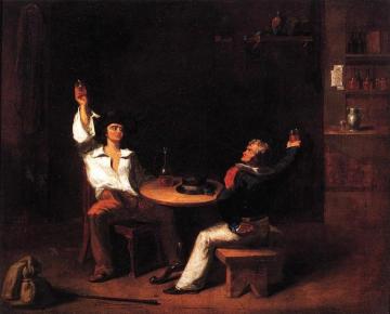 A Sailor Of The U.s.s. Constitution, Toasting A New Recruit In A Saloon Artwork by George H. Comegys