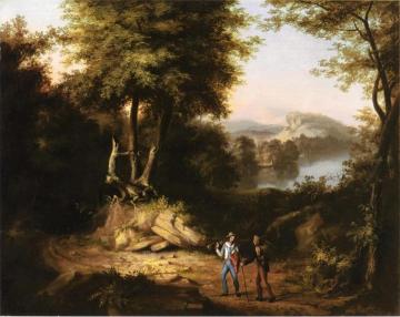 Hunters in a Landscape Artwork by Alvan Fisher