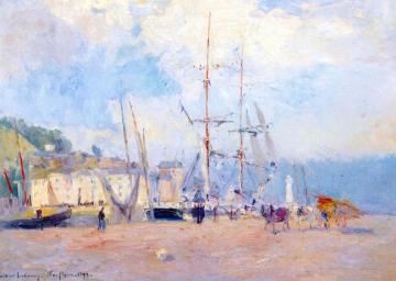 On the Port at Honfleur Artwork by Albert Lebourg