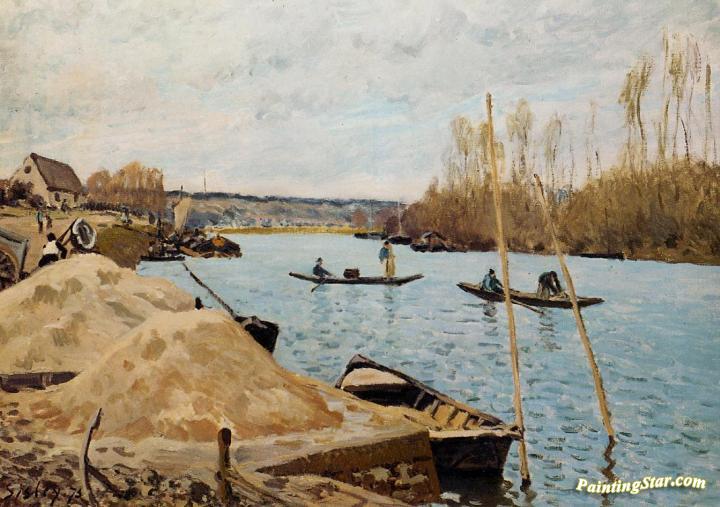 Sand Heaps Artwork by Alfred Sisley