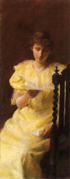 Lady In Yellow Artwork by Charles Courtney Curran