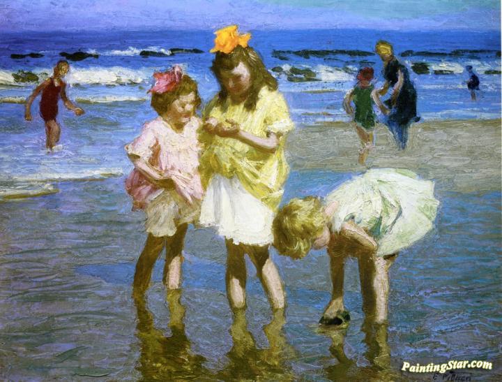 Three Girls at the Seashore Artwork by Edward Potthast
