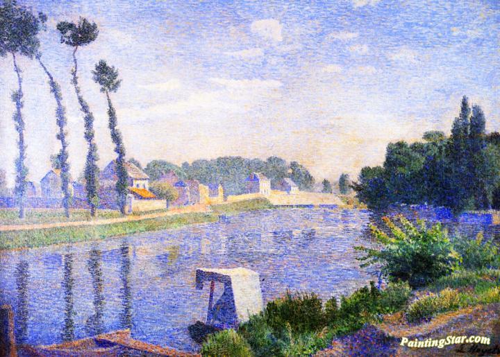Banks of the Oise, Pointose Artwork by Louis Hayet