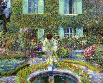 The Garden Pool Artwork by Frederick Carl Frieseke